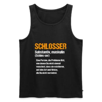 Schlosser - Männer Premium Bio Tank Top - Schwarz - Vorne - Michal (187cm)
