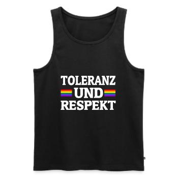 Toleranz Und Respekt Gay Rights LGBTQ Regenbogen - Männer Premium Bio Tank Top - Schwarz - Vorne - Michal (187cm)
