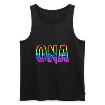 ona rs arc-en-ciel - Débardeur bio Premium Homme - noir - Devant - Michal (187cm)