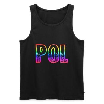 Pol RS Arc-en-ciel - Débardeur bio Premium Homme - noir - Devant - AI Model Male 178 light (178cm)