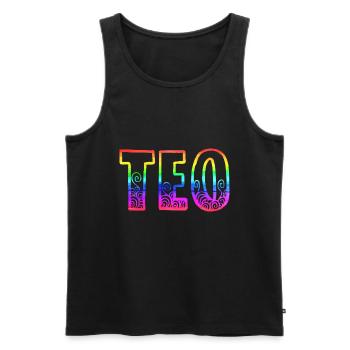 Teo RS Arc-en-ciel - Débardeur bio Premium Homme - noir - Devant - Michal (187cm)