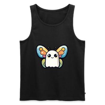 Butterfly Halloween Funny Ghost - Men's Premium Organic Tank Top - black - Front - Michal (187cm)