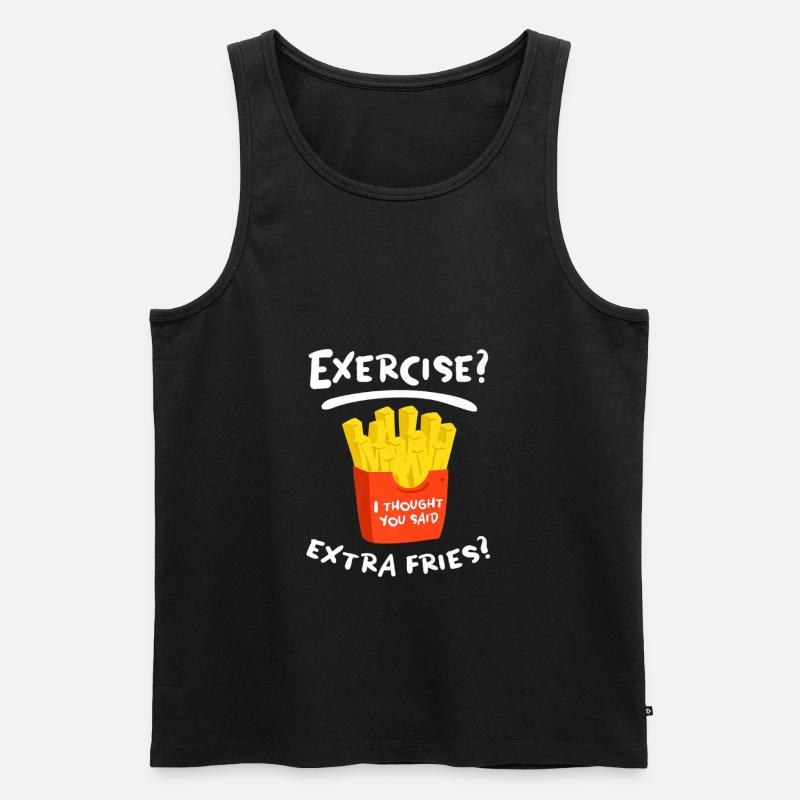 L'exercice? Frise supplémentaire? UNISEX ALIMENTAIRE - Débardeur bio Premium Homme - noir