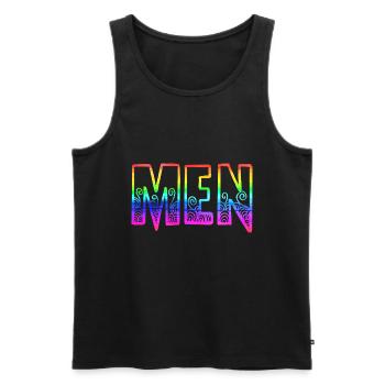 men rs regenbogen - Männer Premium Bio Tank Top - Schwarz - Vorne - AI Model Male 178 light (178cm)