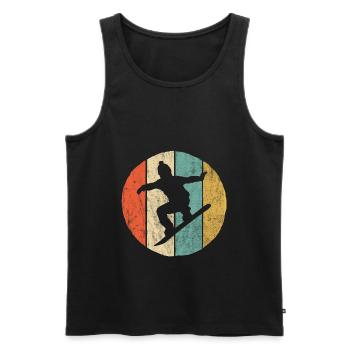 Cadeau d'amusement rétro Vintage Snowboarder Sports d'hiver - Débardeur bio Premium Homme - noir - Devant - AI Model Male 178 light (178cm)