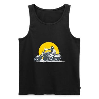 biker motorcycle biker rider vintage gift man motorcycle - Men's Premium Organic Tank Top - black - Front - Michal (187cm)