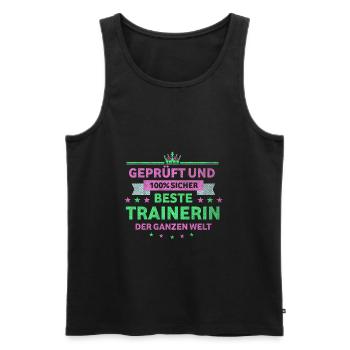 Trainer beste Trainerin - Männer Premium Bio Tank Top - Schwarz - Vorne - Michal (187cm)