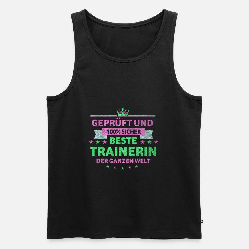 Trainer beste Trainerin - Männer Premium Bio Tank Top - Schwarz