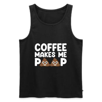 Coffee Makes Me Poop - Lustiger Kaffee Spruch - Männer Premium Bio Tank Top - Schwarz - Vorne - Michal (187cm)