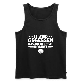 Kochen Es wird gegessen Hobbykoch - Männer Premium Bio Tank Top - Schwarz - Vorne - Michal (187cm)