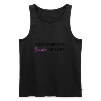 Kann Spuren von Empathie enthalten Spruch Schrift - Männer Premium Bio Tank Top - Schwarz - Vorne - Michal (187cm)