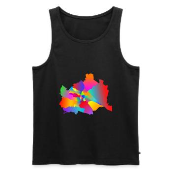 colorful Vienna, tolerant Vienna, Viennese districts - Men's Premium Organic Tank Top - black - Front - Michal (187cm)