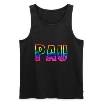 pau rs regenbogen - Männer Premium Bio Tank Top - Schwarz - Vorne - AI Model Male 178 light (178cm)