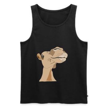 Kameldame - Männer Premium Bio Tank Top - Schwarz - Vorne - AI Model Male 178 light (178cm)