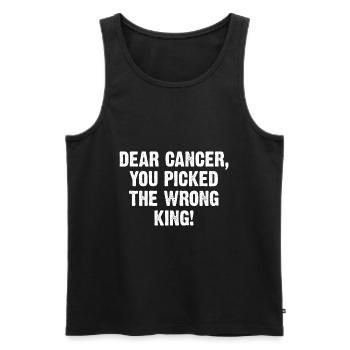 Dear Cancer You Picked The Wrong King! - Men's Premium Organic Tank Top - black - Front - Michal (187cm)