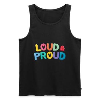 Laut und Stolz - Männer Premium Bio Tank Top - Schwarz - Vorne - Michal (187cm)