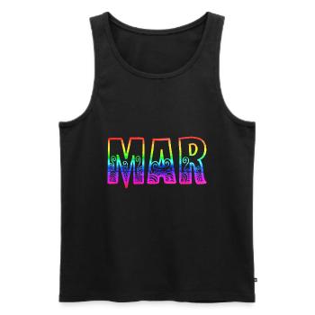mar rs regenbogen - Männer Premium Bio Tank Top - Schwarz - Vorne - AI Model Male 178 light (178cm)