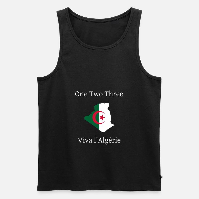 One Two Three Viva l'Algérie - Débardeur bio Premium Homme - noir