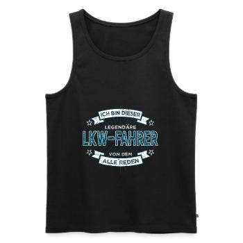 LKW-Faher Spruch Handwerker - Männer Premium Bio Tank Top - Schwarz - Vorne - Michal (187cm)