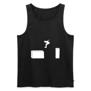 Parkoursprung design for the freerunner - Men's Premium Organic Tank Top - black - Front - AI Model Male 178 light (178cm)