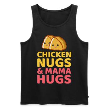 Nugs de poulet et mama Hugs Fast Food Dicton drôle - Débardeur bio Premium Homme - noir - Devant - Michal (187cm)