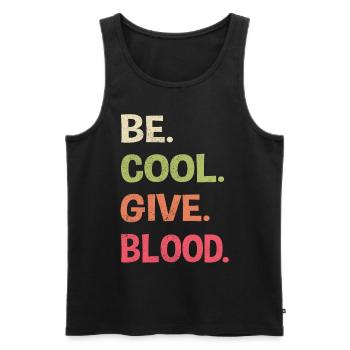 Be cool, give Blood! Vintage - Männer Premium Bio Tank Top - Schwarz - Vorne - AI Model Male 178 light (178cm)