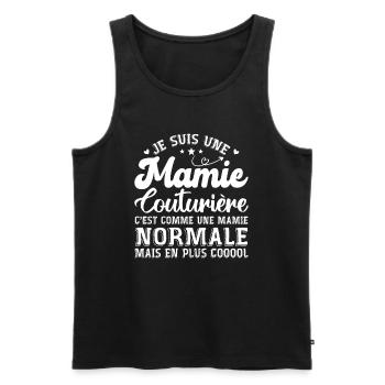 Mamie Couturière Humour Mamie Cadeau - Débardeur bio Premium Homme - noir - Devant - Michal (187cm)