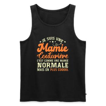 Mamie Couturière Humour Mamie Cadeau - Débardeur bio Premium Homme - noir - Devant - Michal (187cm)