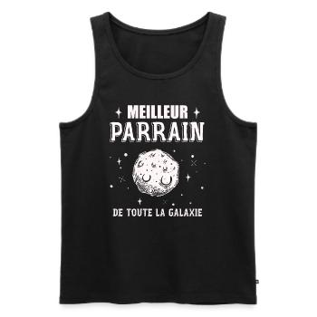 Meilleur Parrain De La Galaxie - Cadeau Parrain - Débardeur bio Premium Homme - noir - Devant - Michal (187cm)