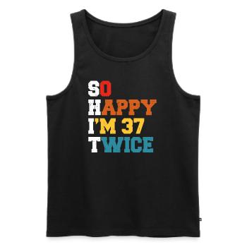 37 Years Funny - Humor Birthday 37 Years Gift - Men's Premium Organic Tank Top - black - Front - AI Model Male 178 light (178cm)
