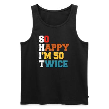 50 Jahre Funny - Humor Geburtstag 50 Jahre Geschenk - Männer Premium Bio Tank Top - Schwarz - Vorne - Michal (187cm)
