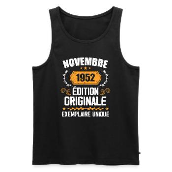 Cadeau D'anniversaire En Novembre 1952 - 1952 - Débardeur bio Premium Homme - noir - Devant - Michal (187cm)