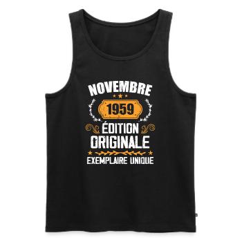 Cadeau D'anniversaire En Novembre 1959 - 1959 - Débardeur bio Premium Homme - noir - Devant - Michal (187cm)