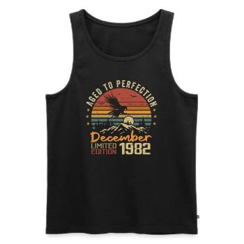 Die Legenden wurden im Dezember 1982 - 1982 geboren - Männer Premium Bio Tank Top - Schwarz - Vorne - Michal (187cm)