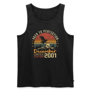 Die Legenden wurden im Dezember 2001 - 2001 geboren - Männer Premium Bio Tank Top - Schwarz - Vorne - Michal (187cm)