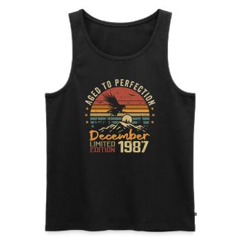 Die Legenden wurden im Dezember 1987 - 1987 geboren - Männer Premium Bio Tank Top - Schwarz - Vorne - AI Model Male 178 light (178cm)