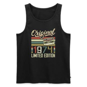Jahrgang 1974 Retro Geburtstagsgeschenk 1974 - Männer Premium Bio Tank Top - Schwarz - Vorne - Michal (187cm)