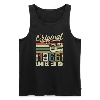 Jahrgang 1966 Retro Geburtstagsgeschenk 1966 - Männer Premium Bio Tank Top - Schwarz - Vorne - Michal (187cm)