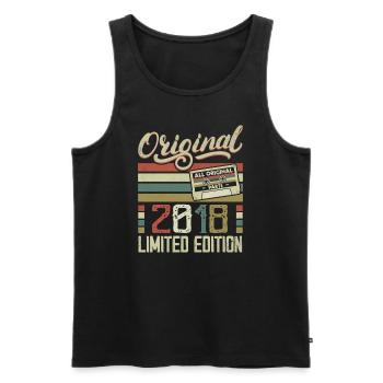 Vintage 2018 Retro Birthday Gift 2018 - Men's Premium Organic Tank Top - black - Front - AI Model Male 178 light (178cm)