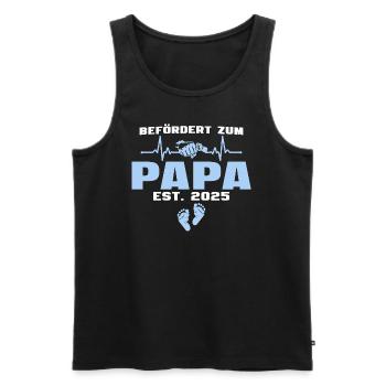 Papa est. 2025 Vater - Männer Premium Bio Tank Top - Schwarz - Vorne - Michal (187cm)