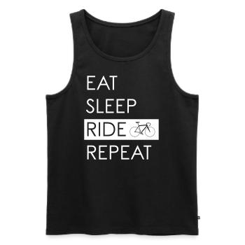 EAT SLEEP RIDE REPEAT - Débardeur bio Premium Homme - noir - Devant - AI Model Male 178 light (178cm)