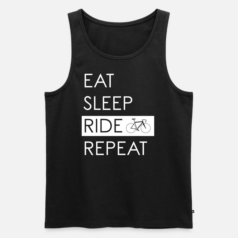 EAT SLEEP RIDE REPEAT - Männer Premium Bio Tank Top - Schwarz