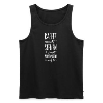 Kaffee ist mein Leben - Schwarzer Kaffee Shirt - Männer Premium Bio Tank Top - Schwarz - Vorne - AI Model Male 178 light (178cm)