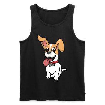 Funny dog dogs pets happy children - Men's Premium Organic Tank Top - black - Front - Michal (187cm)