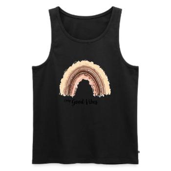 Only Good Vibes. Rainbow Gift Boho T-Shirt - Men's Premium Organic Tank Top - black - Front - AI Model Male 178 light (178cm)