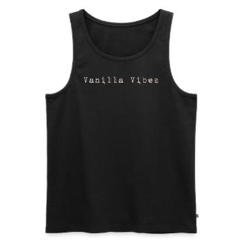 Vanilla Vibes | Minimal Design - Männer Premium Bio Tank Top - Schwarz - Vorne - AI Model Male 178 light (178cm)