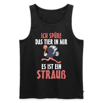 Strauß - Männer Premium Bio Tank Top - Schwarz - Vorne - Michal (187cm)
