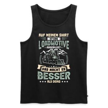Lokomotive Lokführer Eisenbahn Zug - Männer Premium Bio Tank Top - Schwarz - Vorne - AI Model Male 178 light (178cm)