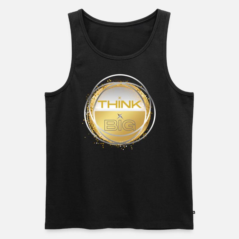 THINK BIG gold silver colour - Männer Premium Bio Tank Top - Schwarz