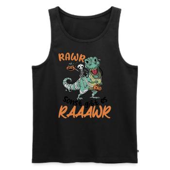 Halloween Dinosaurier - Männer Premium Bio Tank Top - Schwarz - Vorne - Michal (187cm)